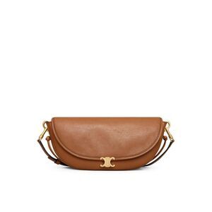 Celine Women Small Crescent Soft Triomphe In Soft Shiny Lambskin